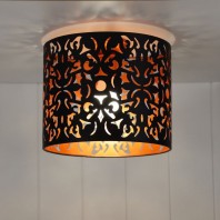 Oriel Lighting-Vicky 25cm Laser Cut Metal DIY Ceiling Light With Inner Copper